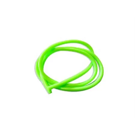Tubo benzina in gomma siliconica TNT con diametro interno 5 mm, di colore verde fluo, rotolo con prezzo al metro, ricambio S5822