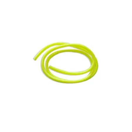 Tubo benzina in gomma siliconica TNT con diametro interno 5 mm, di colore giallo fluo, rotolo con prezzo al metro, ricambio S5823
