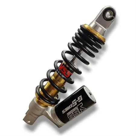 Mono ammortizzatore YSS posteriore modello OK302-290T-01AL-388 versione Gold con serbatoio esterno e interasse da 290 mm per scooter con motore Minarelli aria e liquido, ricambio YSOK29001