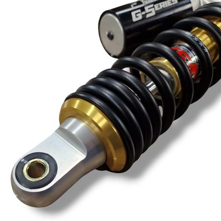 Mono ammortizzatore YSS posteriore modello OK302-290T-01AL-388 versione Gold con serbatoio esterno e interasse da 290 mm per scooter con motore Minarelli aria e liquido, ricambio YSOK29001