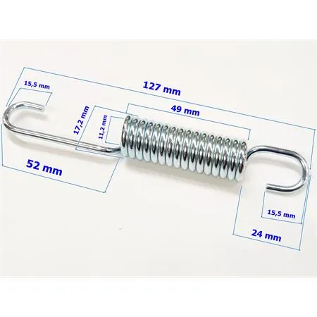 Coppia molle per cavalletti centrali Buzzetti con lunghezza da 127 mm, ricambio 4015