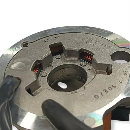 Statore originale Ducati - Piaggio con 7 cavi e tensione a 6 Volt per Piaggio Vespa 125 primavera ET3 prodotte dal 1976 fino al 1983 con riferimento originale 186974, ricambio 404011570