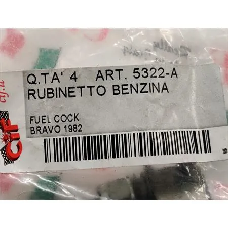 Rubinetto serbatoio benzina Cif per ciclomotore Piaggio Bravo prodotti dal 1982 in poi, ricambio 5322-A