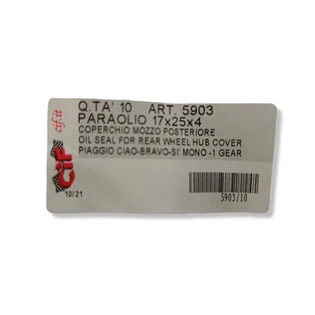 Paraolio 17x25x4 coperchio carter motore Ciao (CIF), ricambio 5903