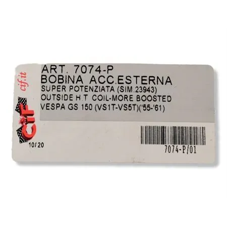 Bobina accensione esterna super potenzia, ricambio 7074-P