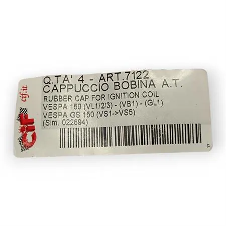 Cappuccio bobina alta tensione vespa 150, ricambio 7122