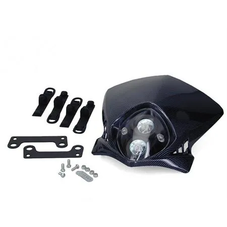 Fanale anteriore a 2 fari per enduro Duke, colore carbonio, ricambio 77448130