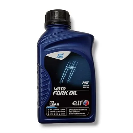 Barattolo olio forcella Elf moto fork oil 20w in confezione da 500 ml per tutti i tipi di forcelle, ricambio 111610