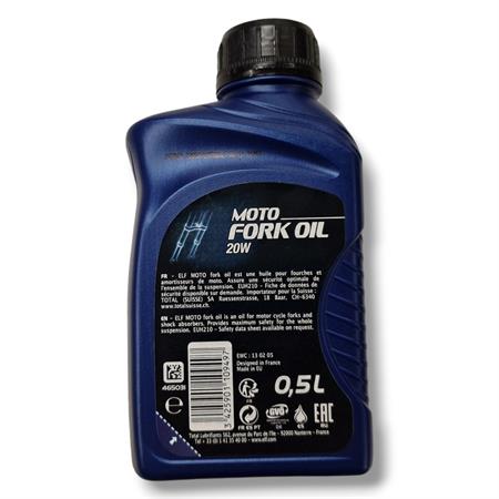 Barattolo olio forcella Elf moto fork oil 20w in confezione da 500 ml per tutti i tipi di forcelle, ricambio 111610