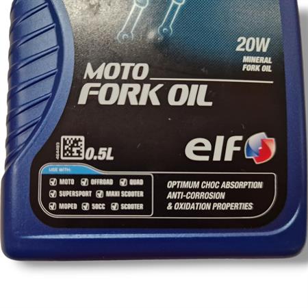 Barattolo olio forcella Elf moto fork oil 20w in confezione da 500 ml per tutti i tipi di forcelle, ricambio 111610