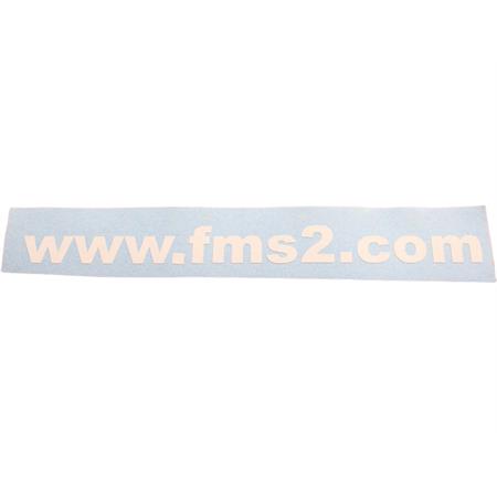 Adesivo prespaziato con logo wwwfms2  con dimensioni 20x3 e colore bianco lucido, ricambio ADE004BIANCO