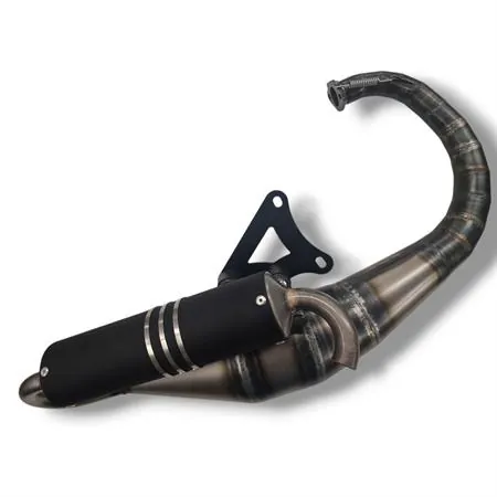 Marmitta artigianale racing POWER RACE per scooter con motore Minarelli verticale Booster tutti i modelli compreso Yamaha BW'S con gomma posteriore da 150/80-10, ricambio FERR0004