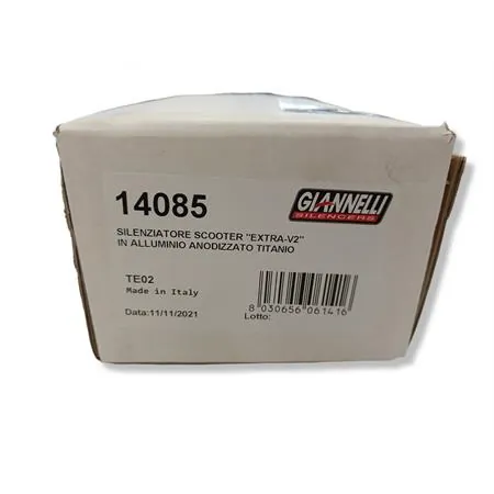 Silenziatore Giannelli in alluminio per marmitta Extra versione 2 colore titanio, ricambio 14085