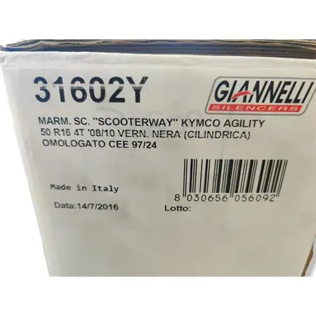 Marmitta  scooter scooterway   Kymco Agility (Giannelli), ricambio 31602Y