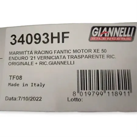 Marmitta racing fantic motor xe 50 endur, ricambio 34093HF