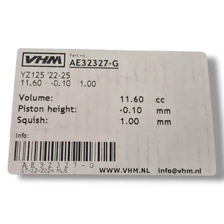 Inserto per testa VHM da 11,60 cc per Yamaha YZ 125 2022-2026 e Fantic XX/XE 2022-2026, ricambio AE32327-G