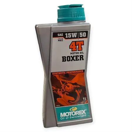 Olio motore Motorex Boxer 4 tempi 15W-50 JASO MA, API SL/SJ/SH/SG - flacone da 1 litro, ricambio M308240