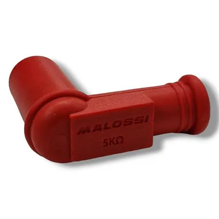 Kit cavo candela Malossi di colore rosso in silicone con pipetta attacco candela in silicone rosso con resistenza 5Kohm e utilizzo su candela con nottolino SAE avvitato, ricambio 5519221