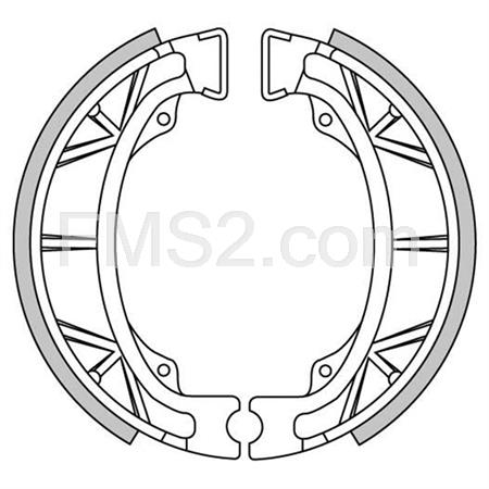 Ganasce freni a tamburo anteriori e posteriori Newfren per ciclomotori e scooter 50 cc, ricambio GF1043