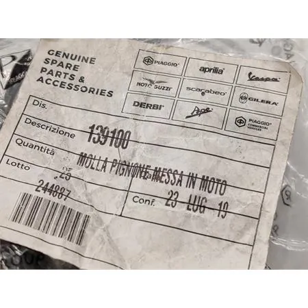 Molla ritorno ingranaggio messa in moto originale per Piaggio Vespa PX, T5 e Cosa tutte le versioni 125, 150 e 200 cc, ricambio 139100