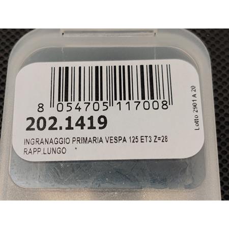 Ingranaggio campana frizione primaria Polini Z28 denti dritti per allungare il rapporto nei motori Piaggio Vespa 125 primavera Et3 e PK 125 cc con motore elaborato, ricambio 2021419