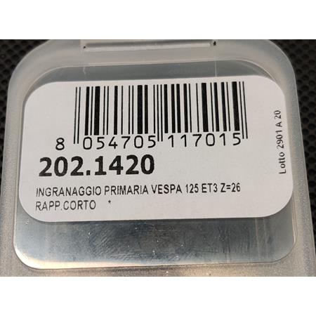 Ingranaggio campana frizione primaria Polini Z26 denti dritti per accorciare il rapporto nei motori Piaggio Vespa 125 primavera Et3 e PK 125 cc con motore elaborato, ricambio 2021420