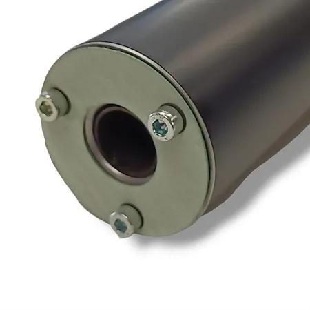 Silenziatore marmitta tipo Polini Evolution in alluminio anodizzato nero con imbocco diametro 20 mm e diametro fodero da 60 mm e lunghezza da 250 mm, ricambio 21800504