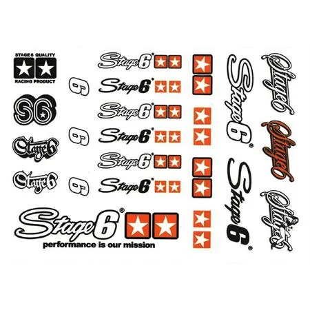 Tabella adesivi Stage6 neri e bianchi, ricambio S60503 S6-0503