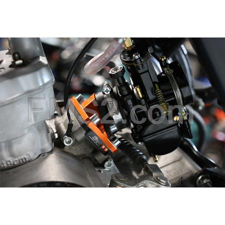 Collettore aspirazione Stage6 R/T highflow 28 per motori Derbi e Minarelli AM6 anodizzato arancio, ricambio S63318812OR