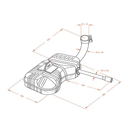 Marmitta sito Piaggio Vespa gs 3' serie, ricambio 0205