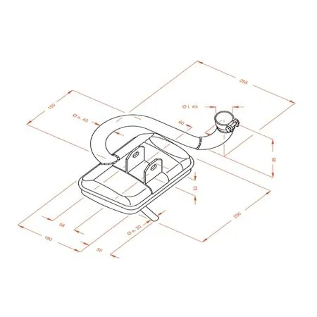 Marmitta sito Piaggio Vespa 200 pe, ricambio 0232