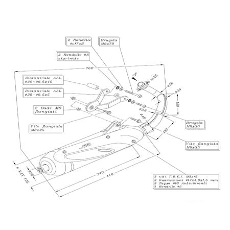 Marmitta marmitta sito Derbi gp1 50 liquid cool., ricambio 0705