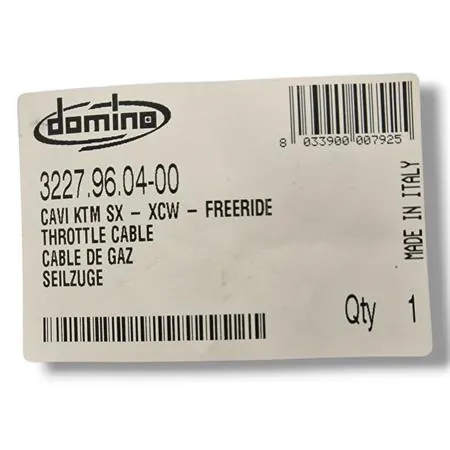 Cavo gas completo Domino specifico per Ktm / Husqvarna / Husaberg 2 tempi dal 2013 fino al 2016, ricambio 3227.96.04-00