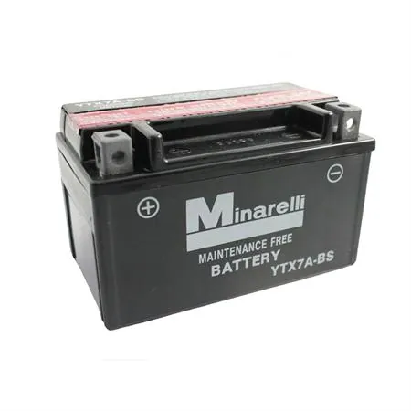 Batteria Minarelli YTX7A-BS, 12 Volt - 6 Ah, tipo MF, ricambio 0012350