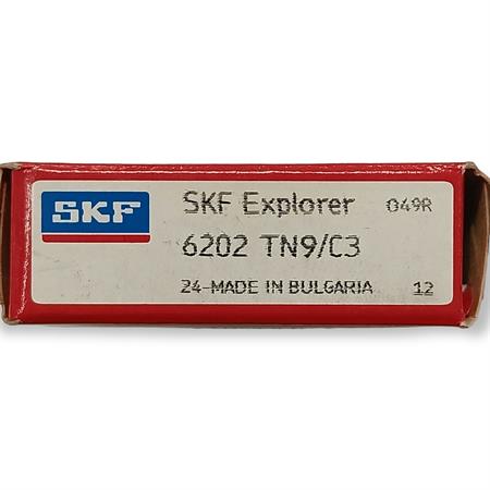 Cuscinetto di banco SKF con gabbia in teflon alta velocità sigla 6202TN9-C3 e misura 15x35x11 mm distribuito da Motorparts top performance, ricambio KF05040