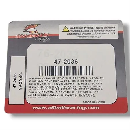 Kit revisione pompa carburante / benzina per Beta, KTM, Husqvarna, Gas Gas e Husaberg, ricambio 9-47-2036