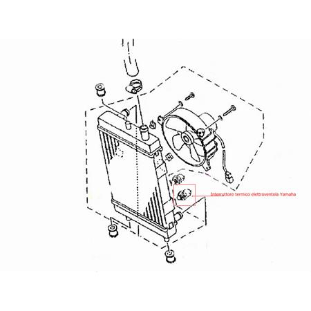 Interruttore termico per elettroventola maxi scooter Yamaha 125, 150, 180 cc 4 tempi, ricambio 5HTH25601000